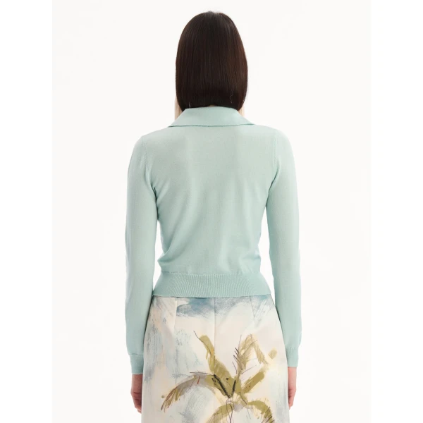 Oscar de la Renta Wool Polo Pullover - Knitwear - American Luxury Evening Wear at Coveti