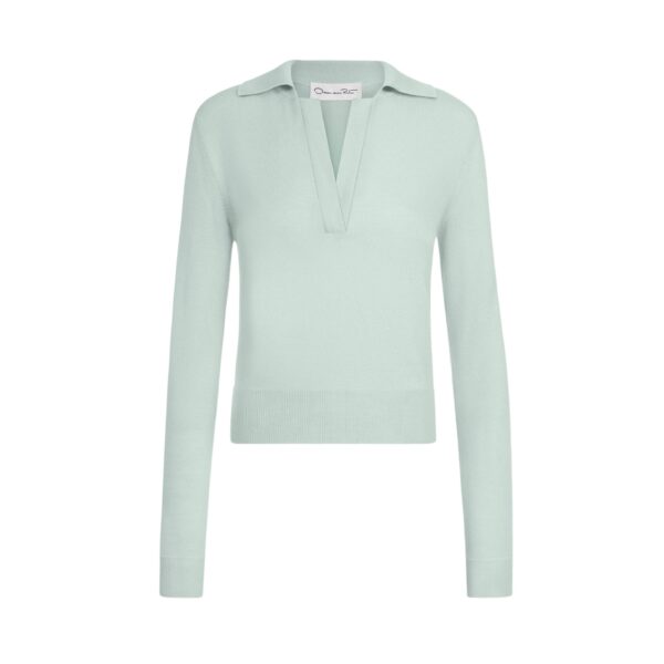 Oscar de la Renta Wool Polo Pullover - Knitwear - American Luxury Evening Wear at Coveti