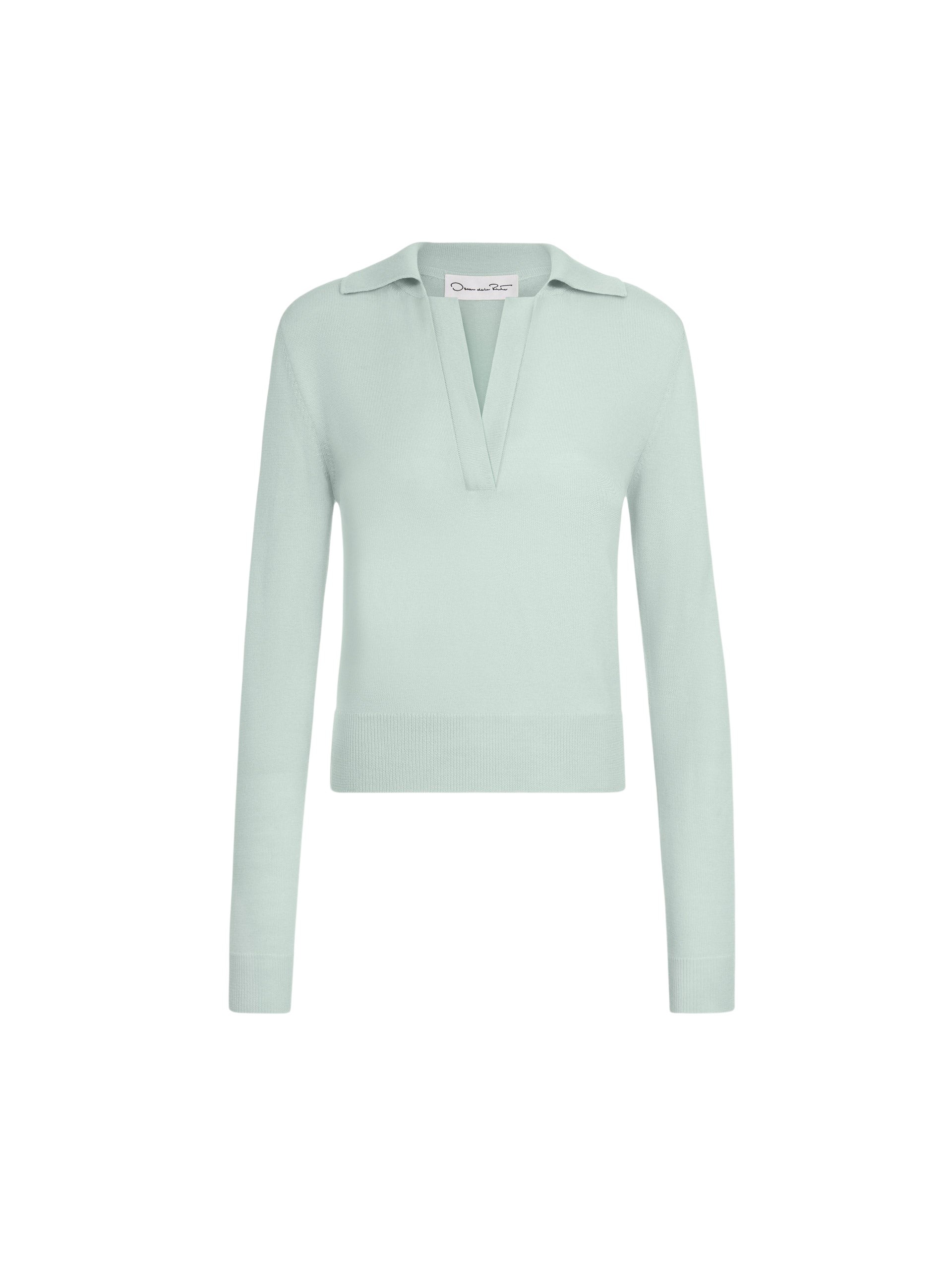 Oscar de la Renta Wool Polo Pullover - Knitwear - American Luxury Evening Wear at Coveti