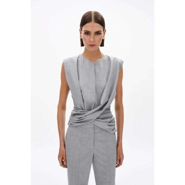 Rachel Gilbert Finley Top - Rachel Gilbert Grey - Australian Luxury Evening Wear at Coveti