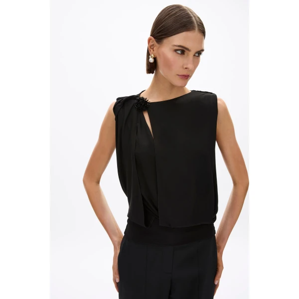 Rachel Gilbert Kingston Beaded Top - Rachel Gilbert Black - Australian Luxury Evening Wear at Coveti