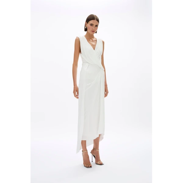 Rachel Gilbert Kingston Drape Top - Rachel Gilbert Ivory - Australian Luxury Evening Wear at Coveti