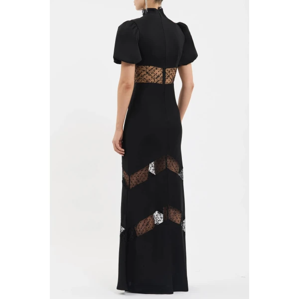 contrast flocked spot lace