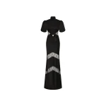 Rebecca Vallance Noire Short Sleeve Gown