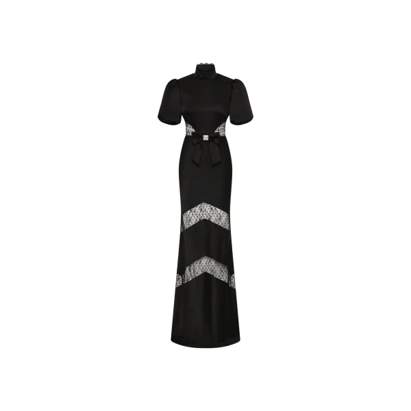 Rebecca Vallance Noire Short Sleeve Gown