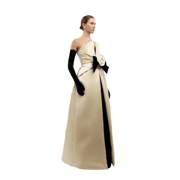 Camellia Bow Column Gown