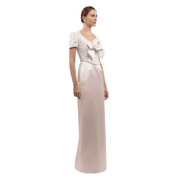 Sequined Bodice Rose Gown