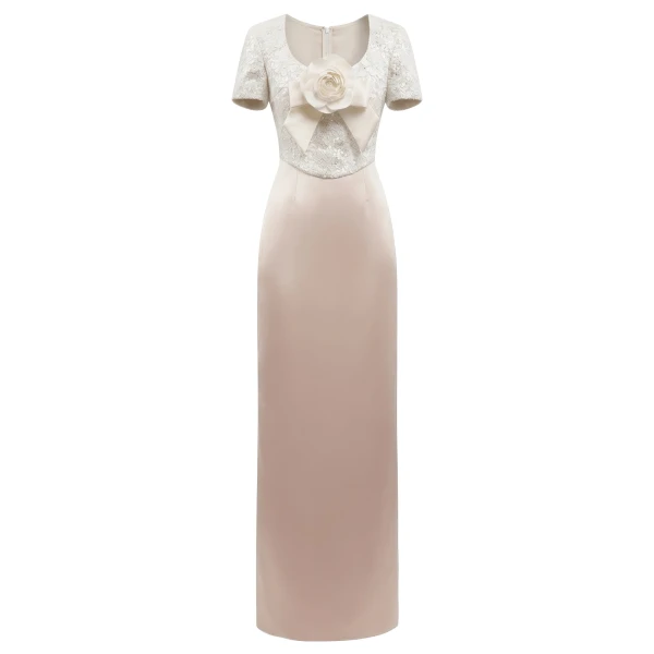 Sequined Bodice Rose Gown