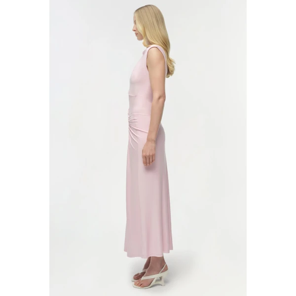 Simkhai Acacia Draped Jersey Midi Dress in Tulip, view 4