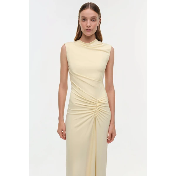Simkhai Acacia Jersey Midi Dress in Buttercream, view 3