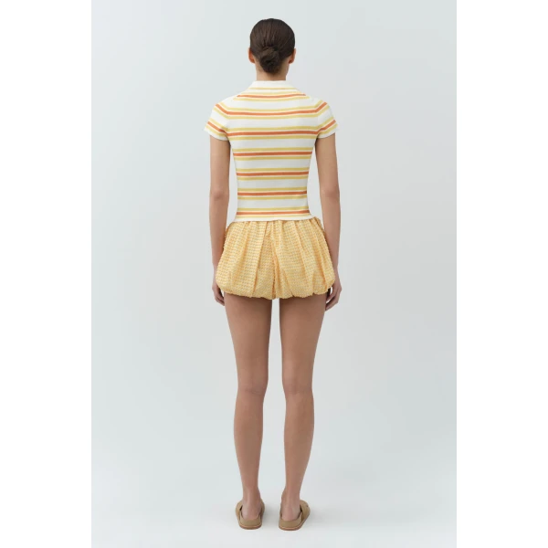 Simkhai Addie Bubble Shorts in Mango Ivory, view 4