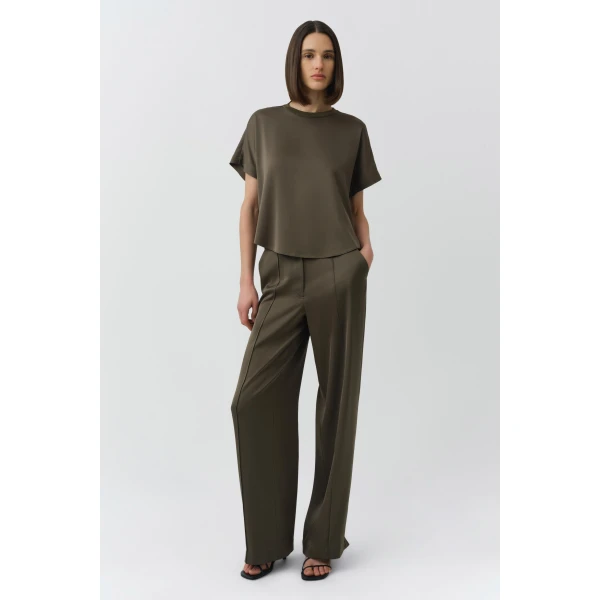 Simkhai Addy Satin Combo Tee in Sea Turtle Top, view 6