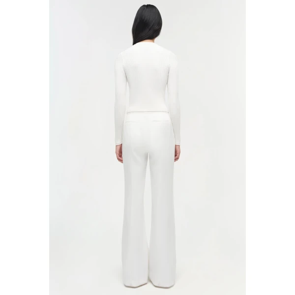 Simkhai Ailany Rib Knit Cardigan in White, view 5