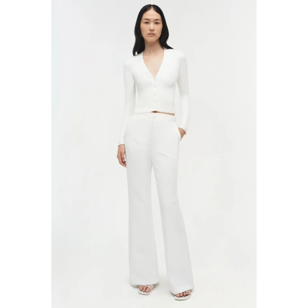 Simkhai Ailany Rib Knit Cardigan in White, view 6