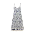 Simkhai Analise Linen Bustier Midi Dress in Blueberry Multi