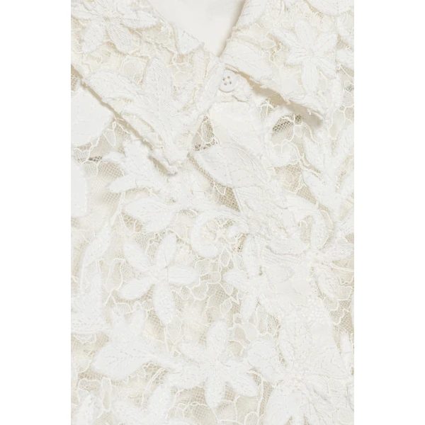 Simkhai Annaelle Cotton Lace Top in White, view 5