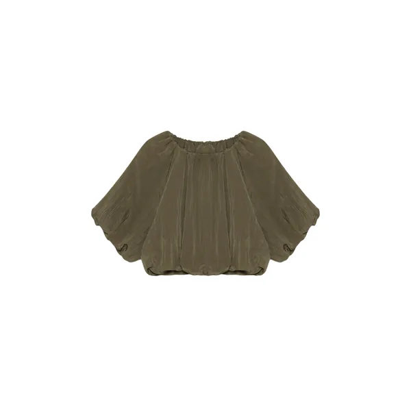 SIMKHAI Anni Puff Sleeve Cropped Top