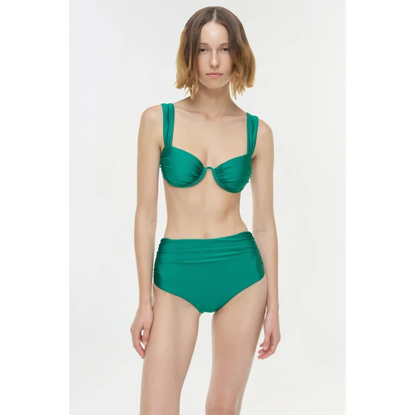 Simkhai Anniston Bikini Top in Kelly Green, view 2