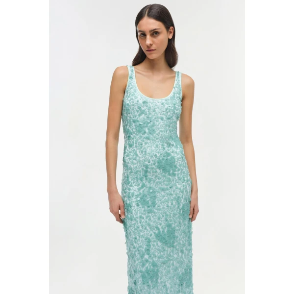 Simkhai Bex Embellished Maxi Dress in Seafoam, view 3