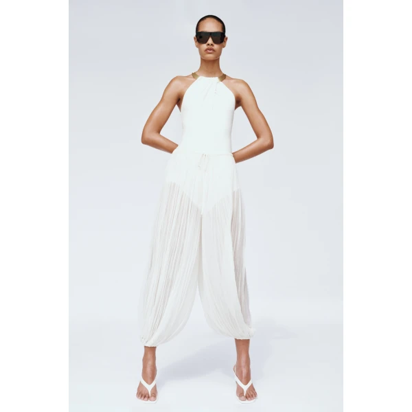 Simkhai Bindi Draped One Piece in Ivory, view 6