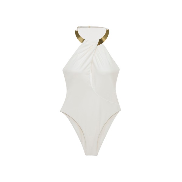 Simkhai Bindi Draped One Piece in Ivory