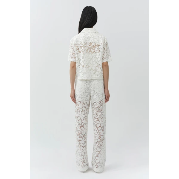 Simkhai Braylen Cotton Lace Pant in White, view 4