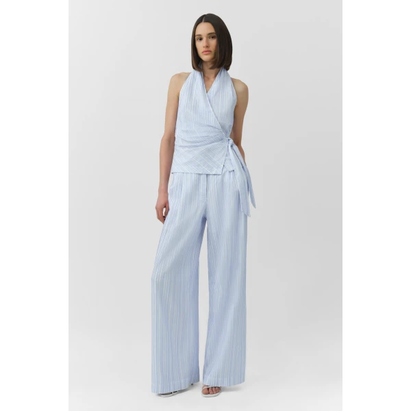 Simkhai Bria Sleeveless Top in Blue Stripe, view 6