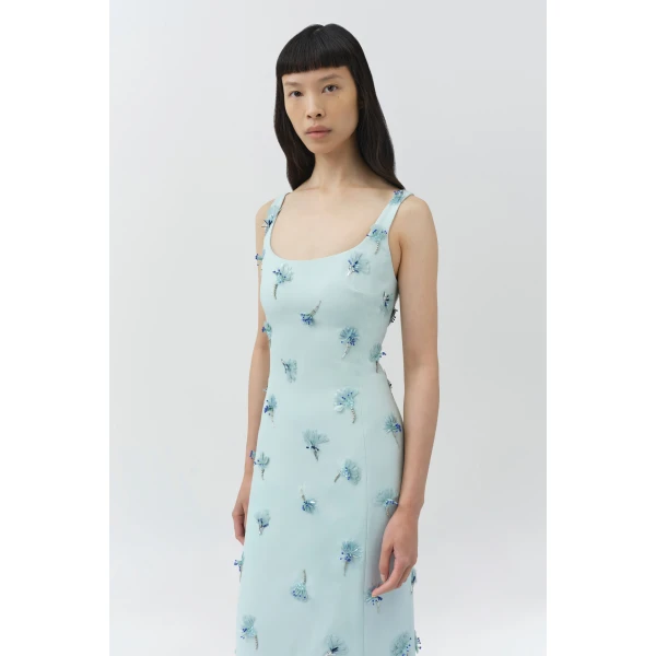 Simkhai Briella Embellished Crepe Gown in Sky, view 2