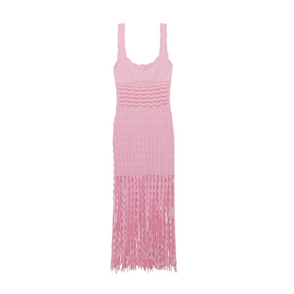 Simkhai Brionne Scalloped Knit Midi Dress in Daisy