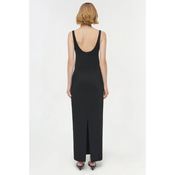 Simkhai Cabot Sculpted Scuba Maxi Dress in Black, view 5
