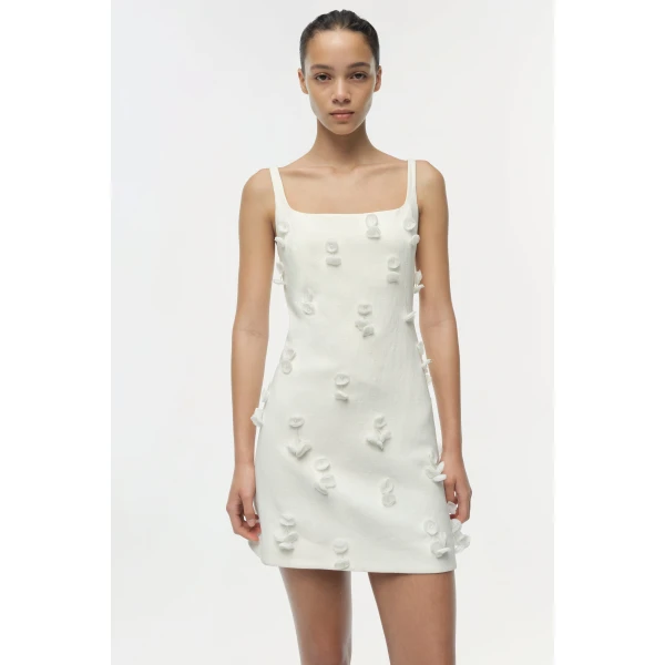 Simkhai Cailinn Mini Dress in White, view 3