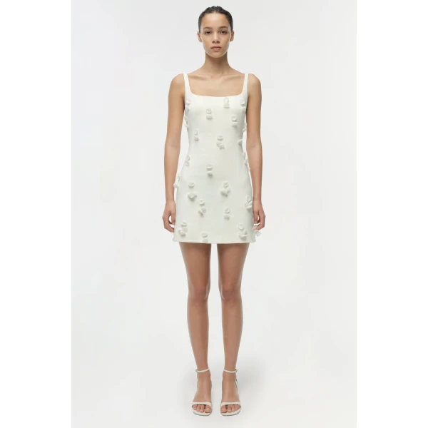 Simkhai Cailinn Mini Dress in White, view 7