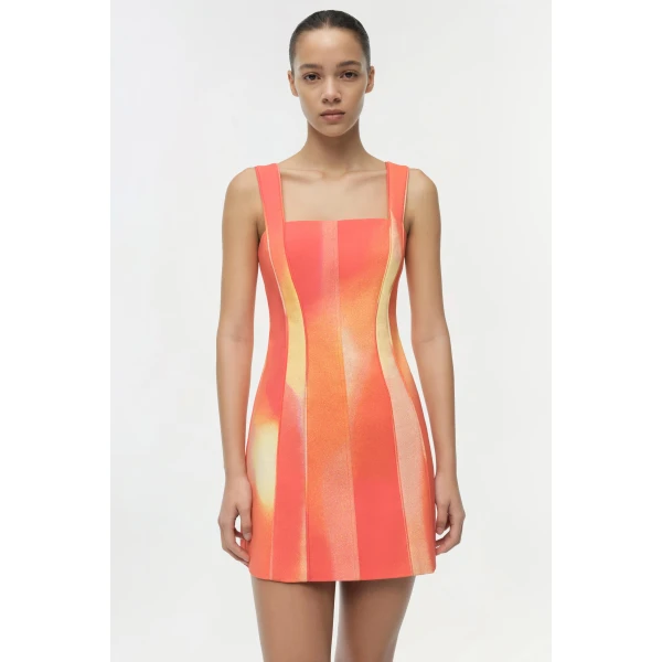 Simkhai Calyx Mini Dress in Golden Hour Sunset, view 3