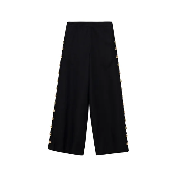 SIMKHAI Cayman Studded Linen Wide Leg Pant