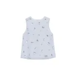 Simkhai Celia Embellished Organza Top in Periwinkle Sky