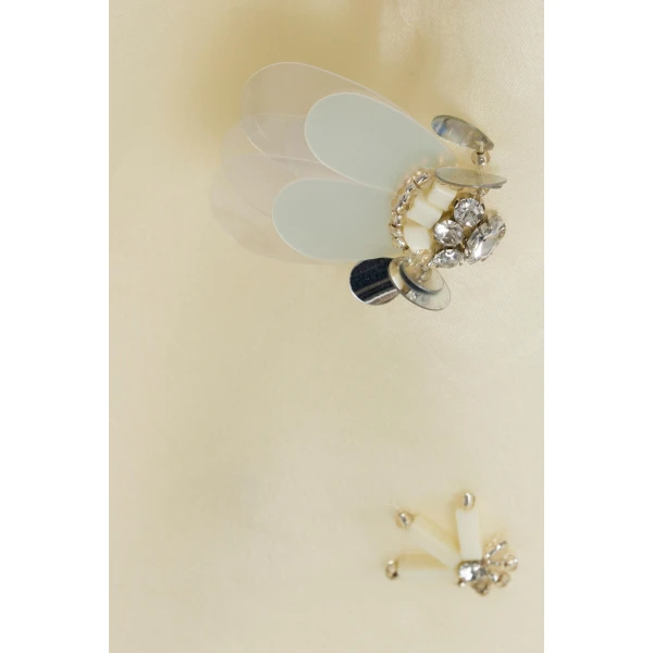 Simkhai Celia Embellished Organza Top in Yolk, view 7