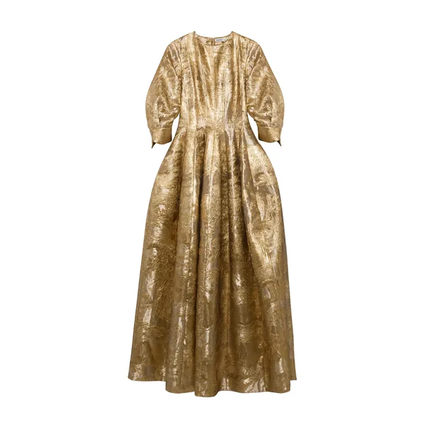 SIMKHAI Claravelle Metallic Jacquard Gown