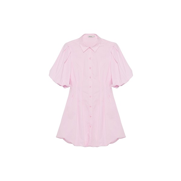 Simkhai Cleo Balloon Pintuck Mini Dress in Tulip