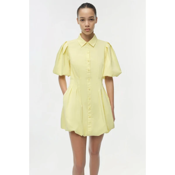 Simkhai Cleo Cotton Mini Dress in Buttercream, view 2