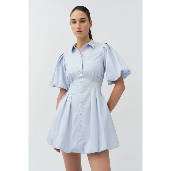 Simkhai Cleo Cotton Mini Dress in Periwinkle Sky, view 2