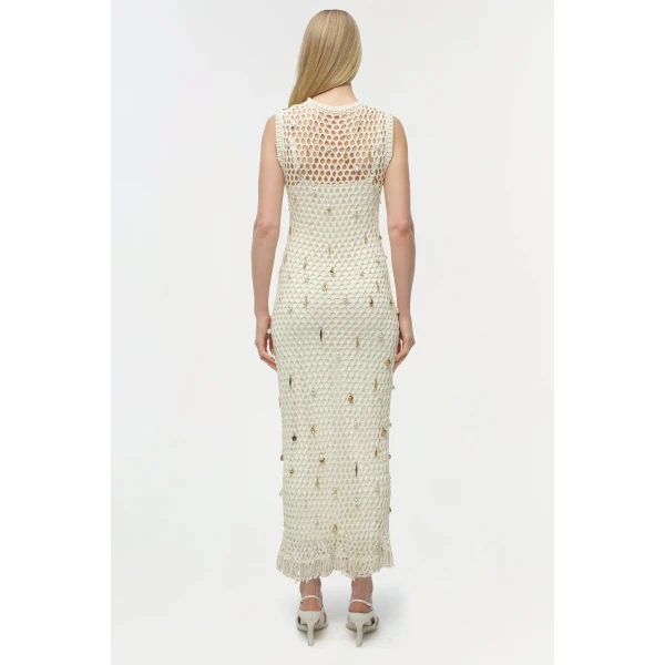 Simkhai Coralia Knit Charmed Midi Dress in Sand Multi, view 7