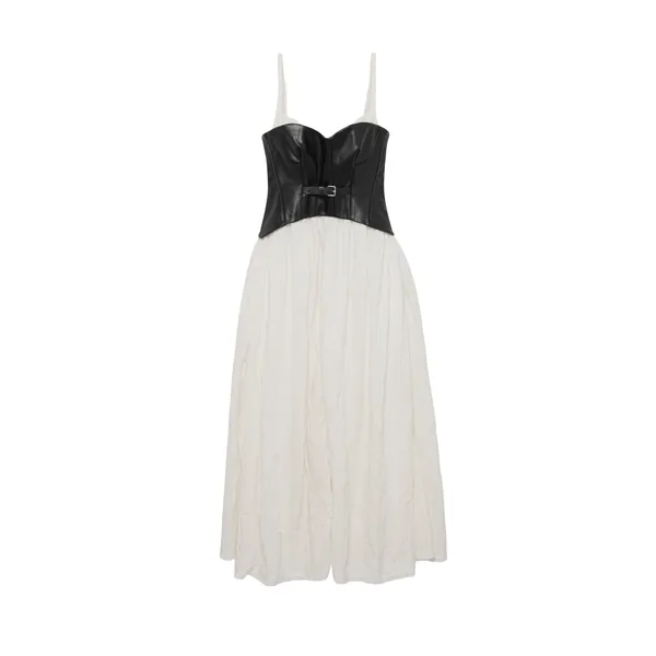SIMKHAI Cortland Belted Bustier Midi Dress