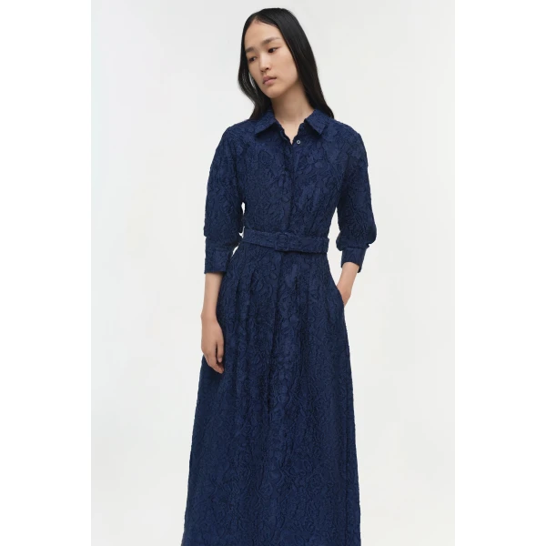 Simkhai Courtney Belted Gown in Midnight, view 3