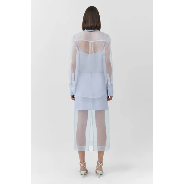 Simkhai Dana Organza Midi Skirt in Periwinkle Sky, view 4