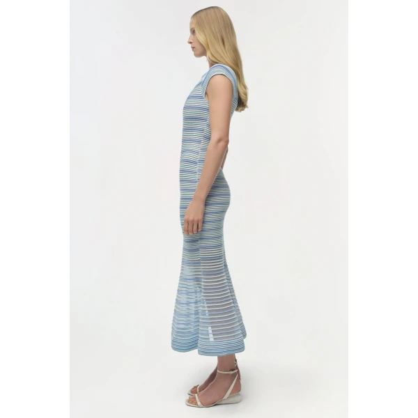 Simkhai Danica Knit Midi Dress in Periwinkle Multi, view 4
