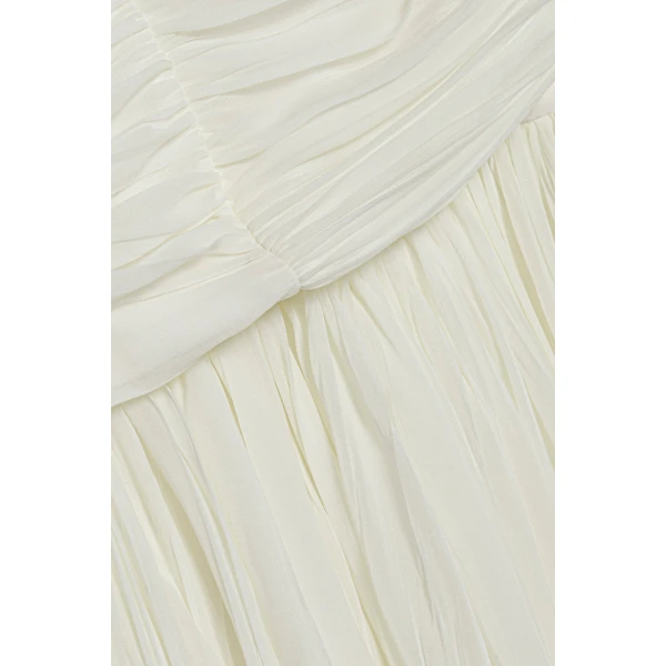 Simkhai Danielle Crinkle Jersey Bustier Gown in Ivory, view 7