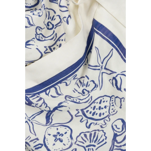 Simkhai Darbie Linen Bustier Mini Dress in Blueberry Multi, view 7