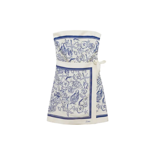 SIMKHAI Darbie Linen Bustier Mini Dress
