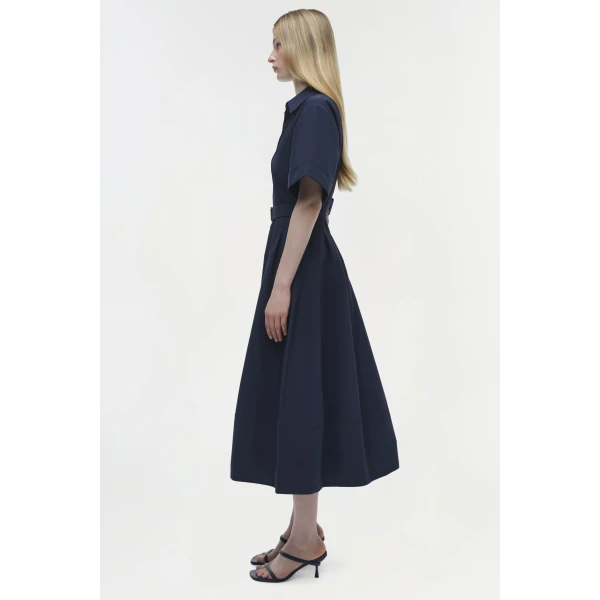 Simkhai Deanna Cotton Midi Dress in Midnight, view 4