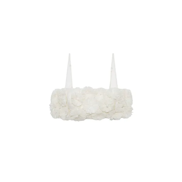 SIMKHAI Delia Floral Raffia Bra Top